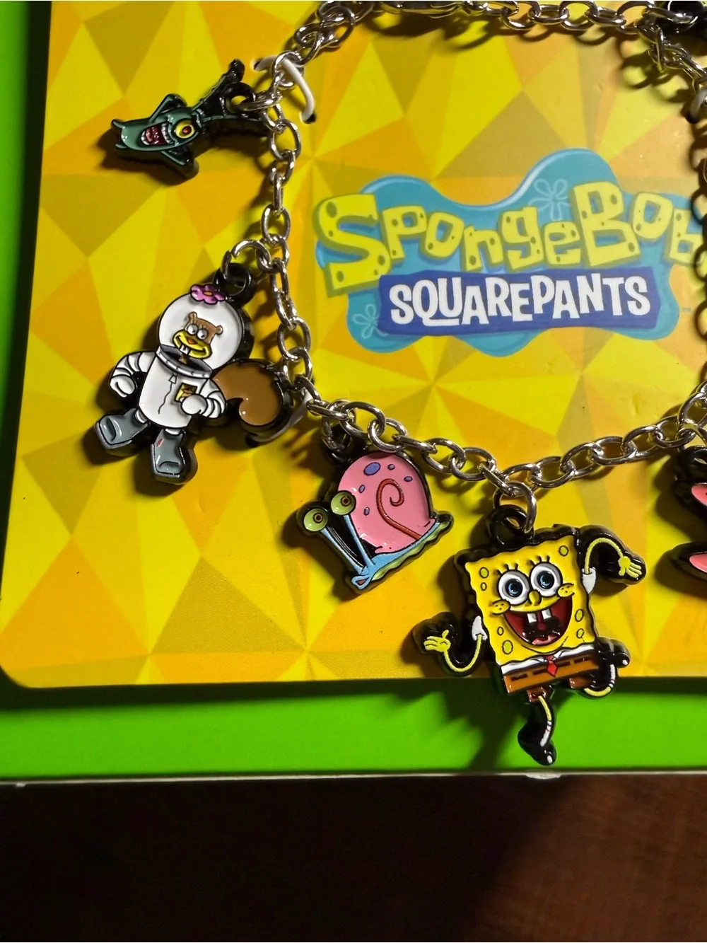Nickelodeon SpongeBob SquarePants Yellow & Pink Kids Charm Bracelet *NWT